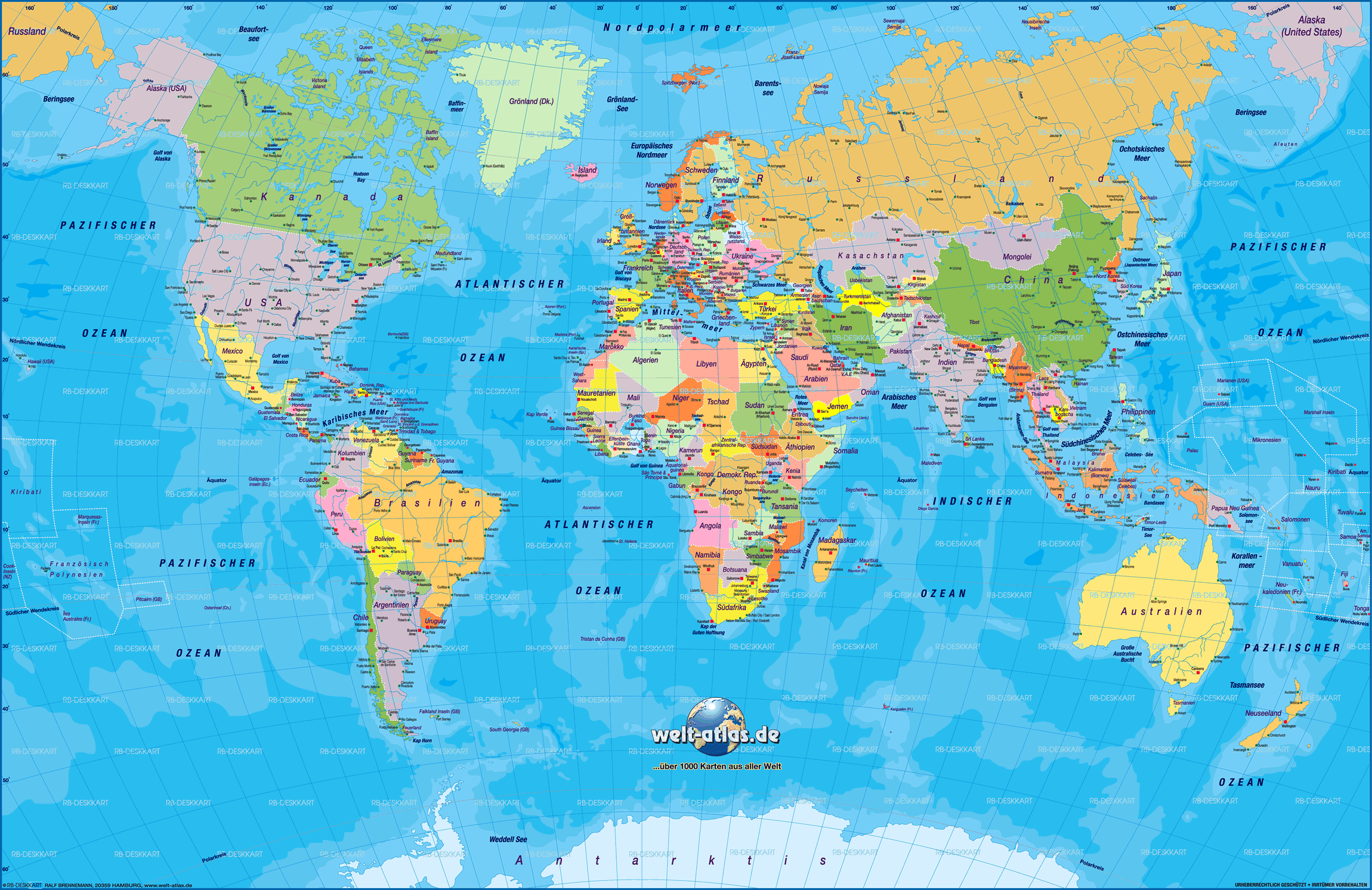 world political map german