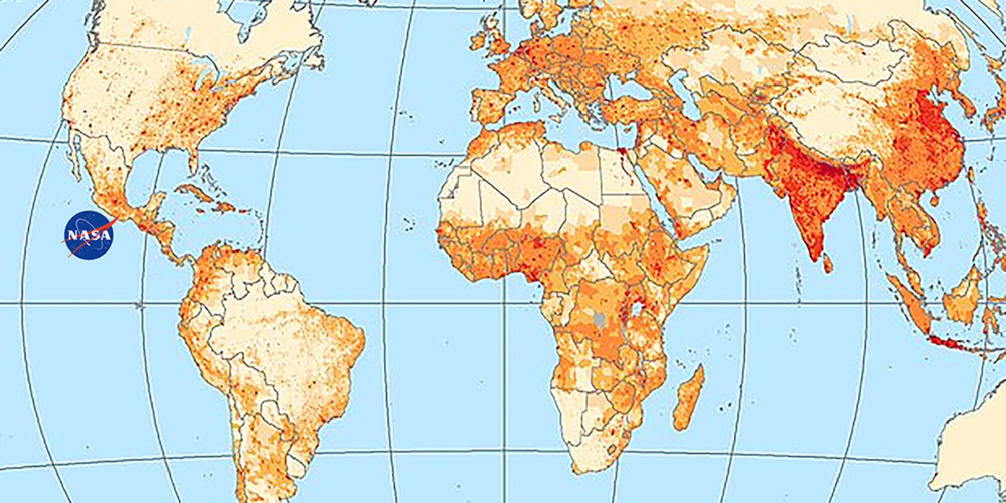 World blank map with Population density