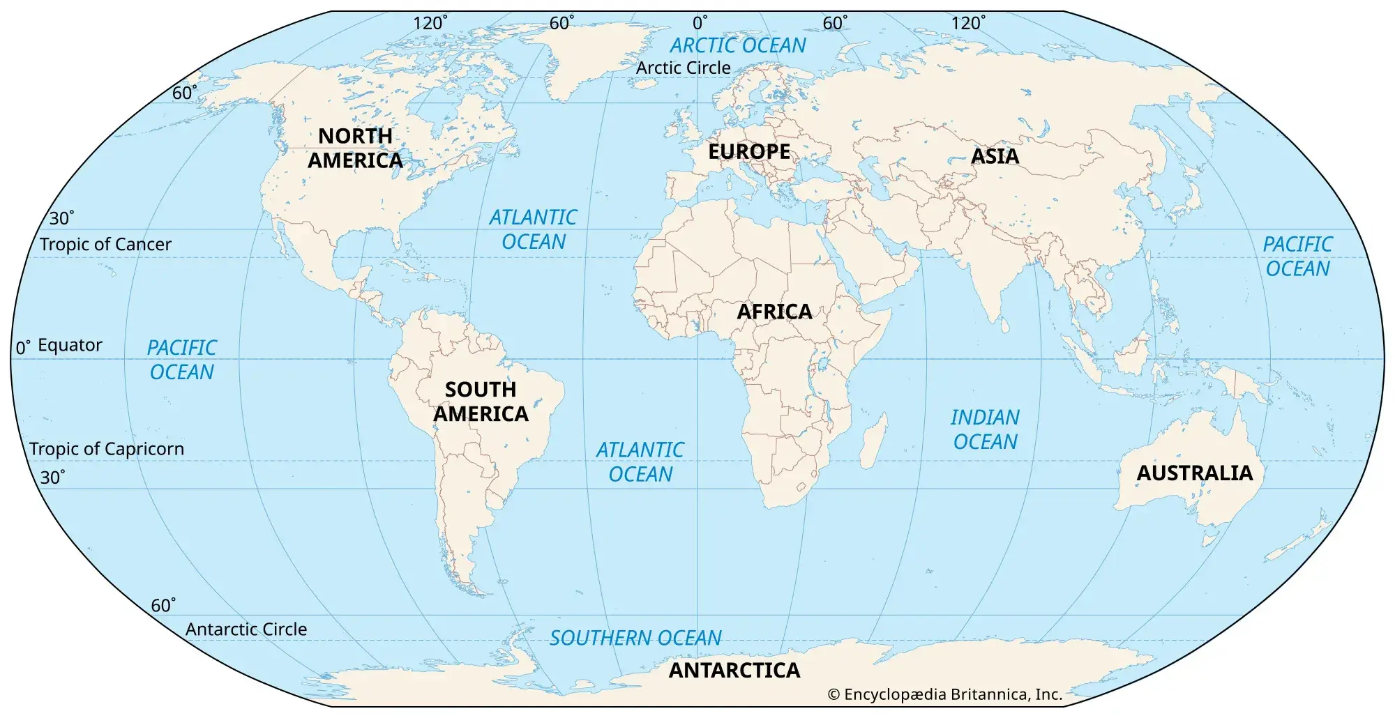 World map with country borders