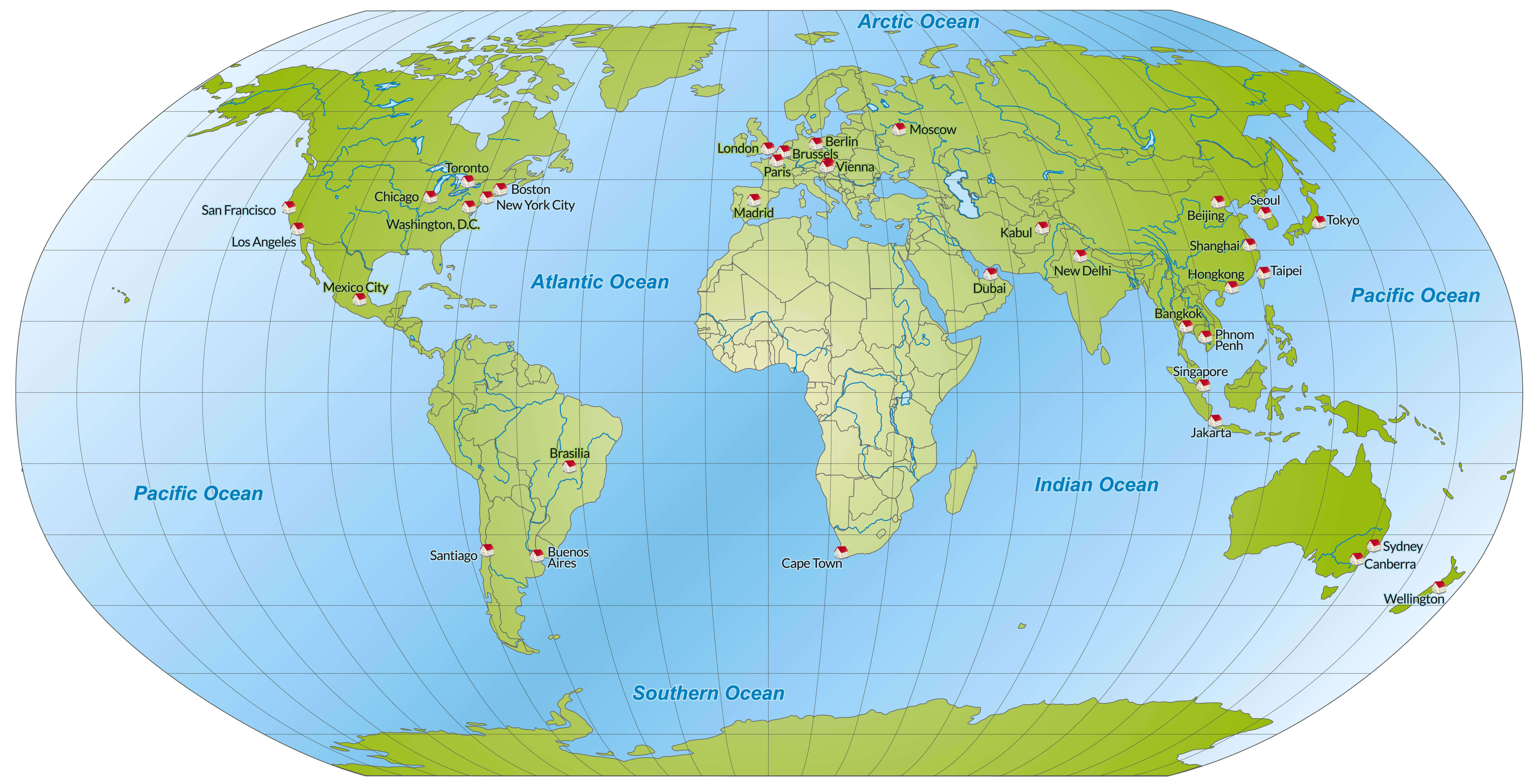 Time zones map of the World