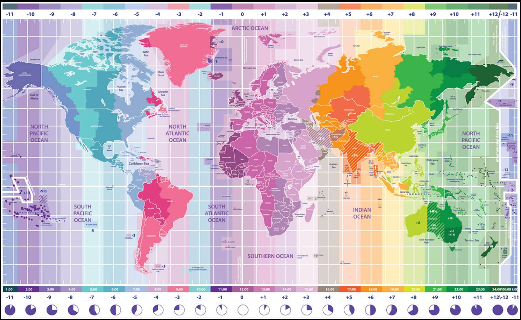World time zone map