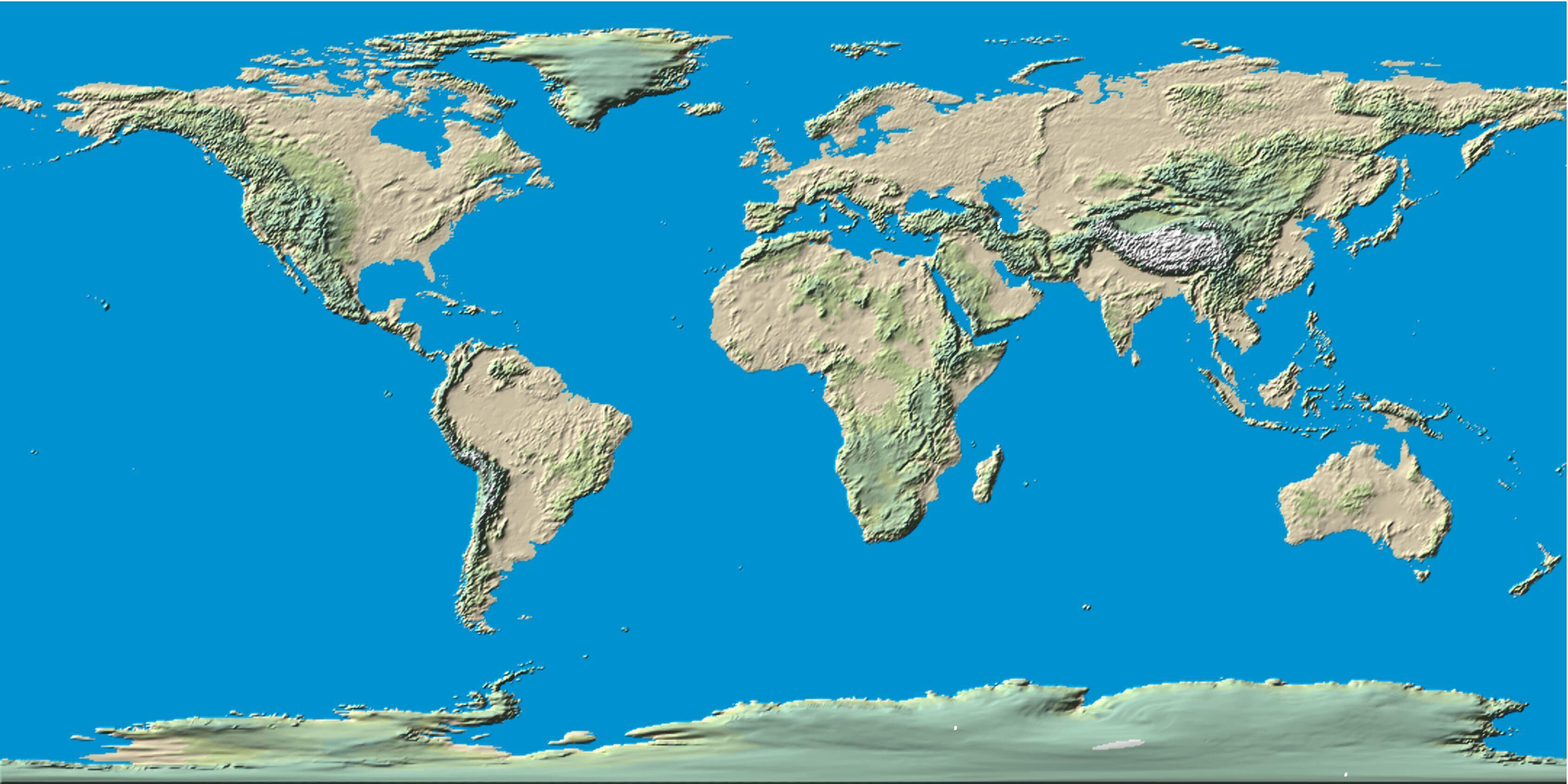 Topographic Map of the World