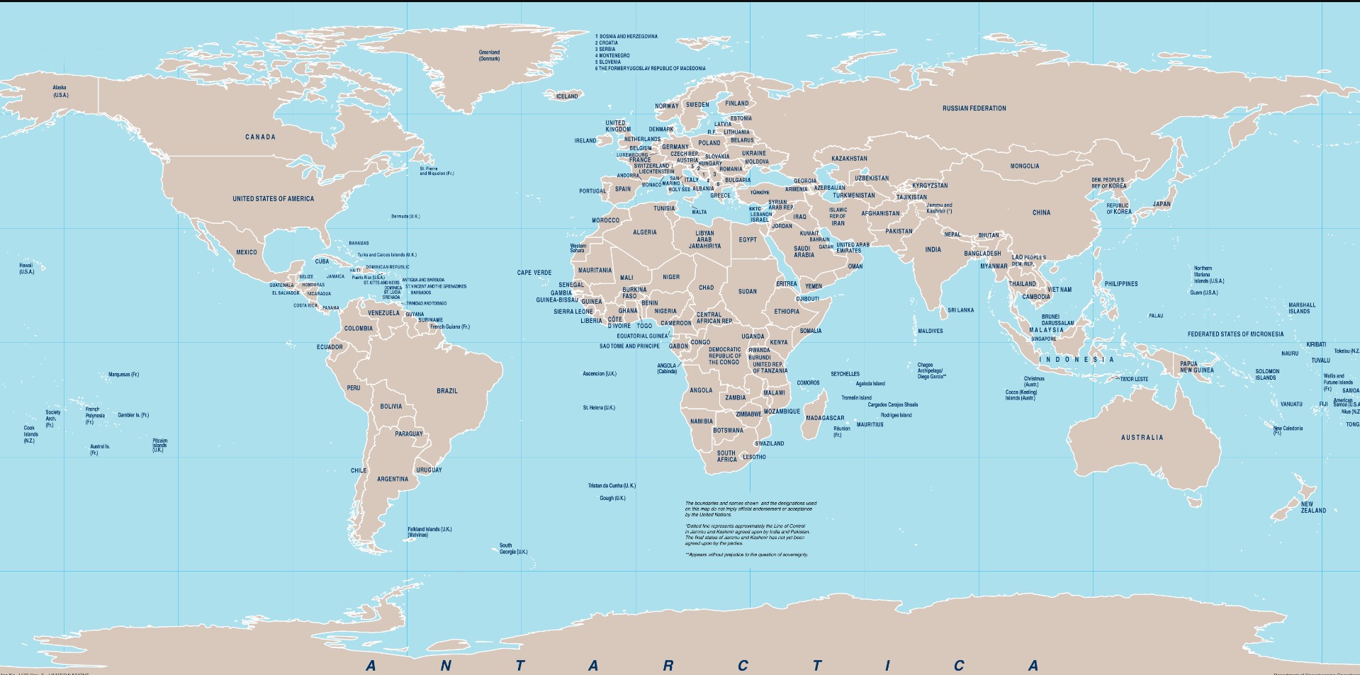 World Countries English Map