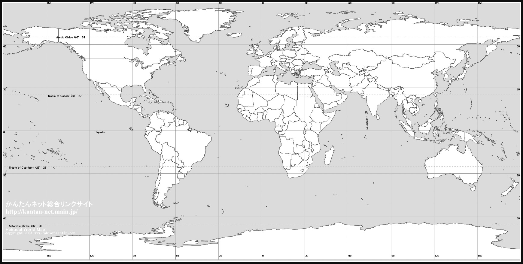 World Map White Black