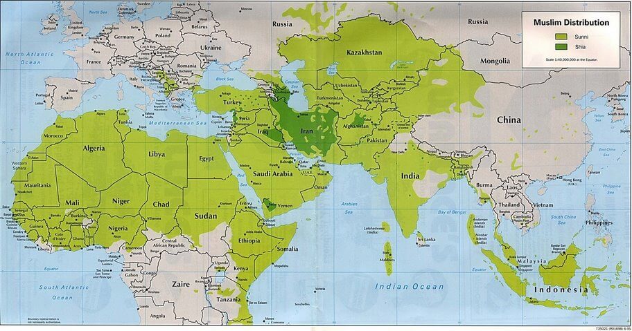 World Sunni Sia Map