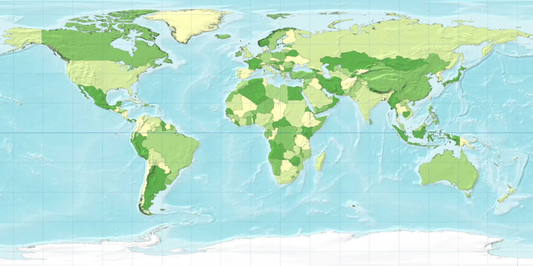 World Map Under 1 Dollar Living Population