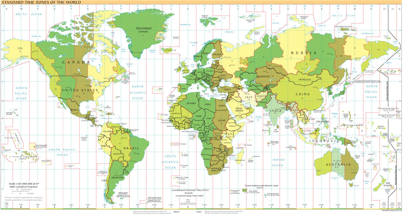 World Time Zones Map