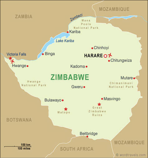 zimbabwe political map