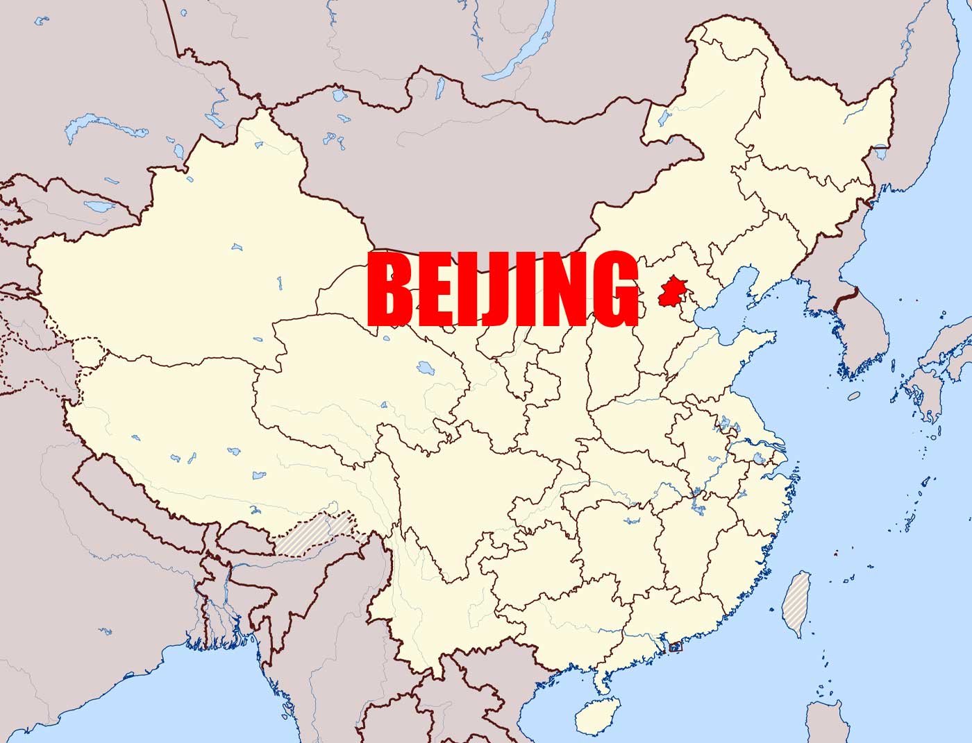 Location of Beijing on China Map