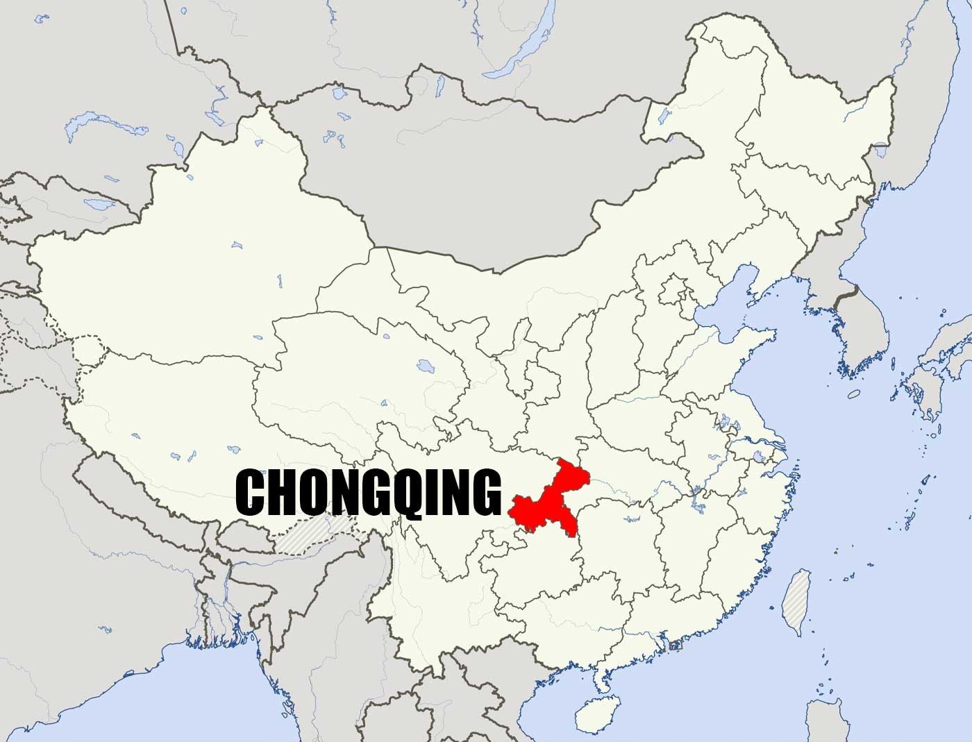 Location of Chongqing on China Map