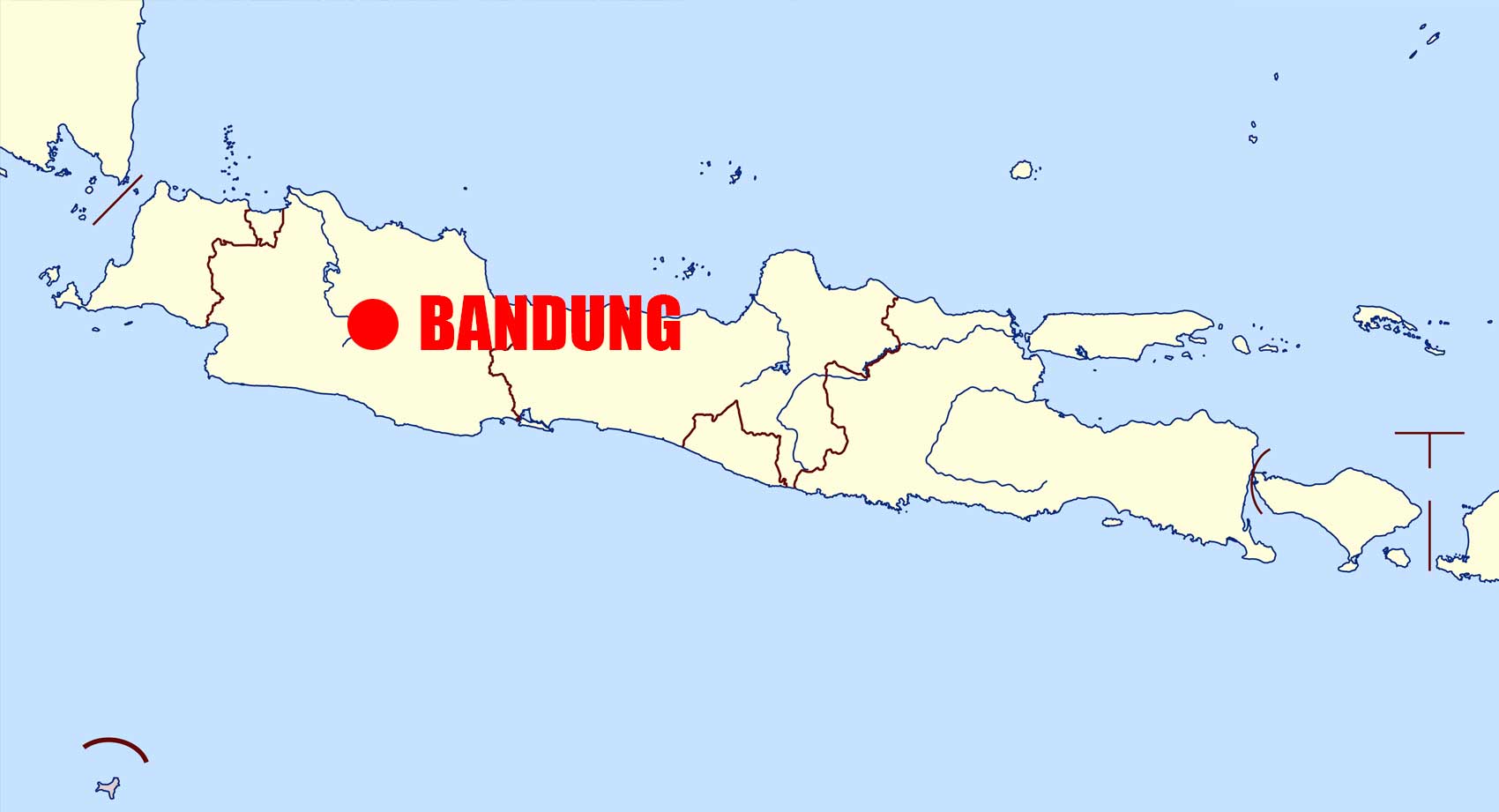 Location of Bandung on Indonesia Map