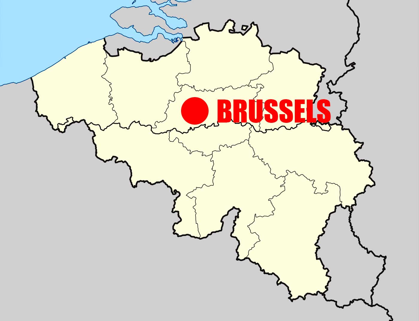 Location of Brussels on Belgium Map