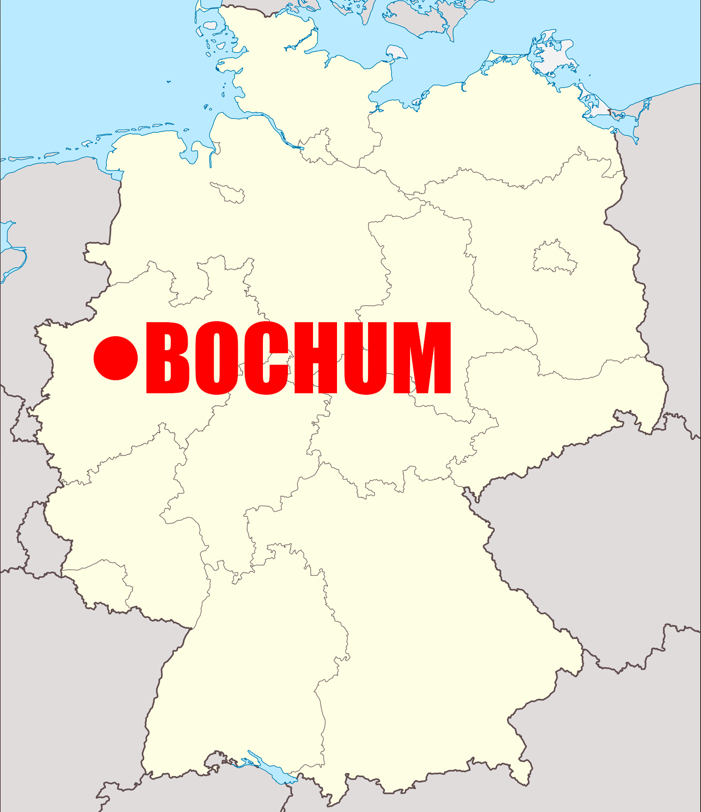 Location of Bochum on Germany Map