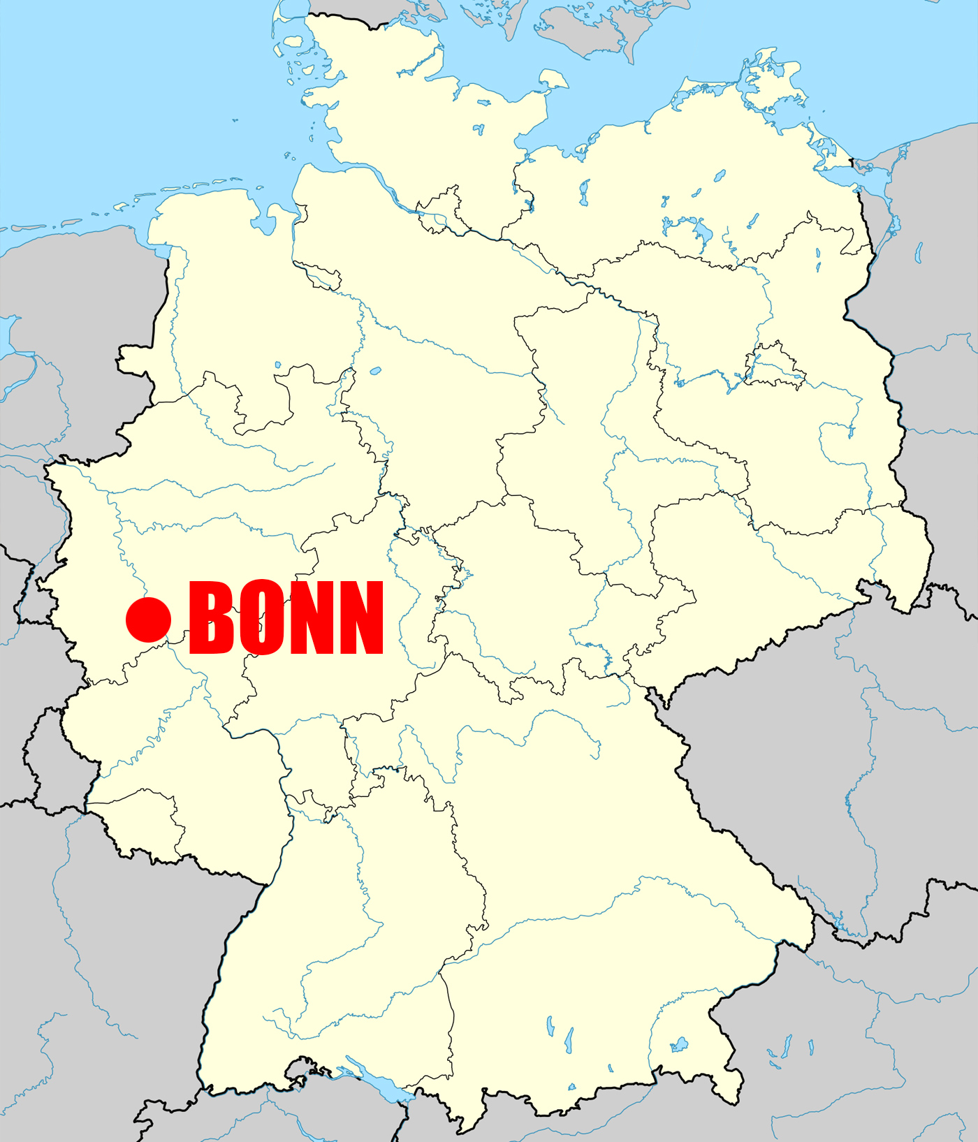 Location of Bonn on Germany Map
