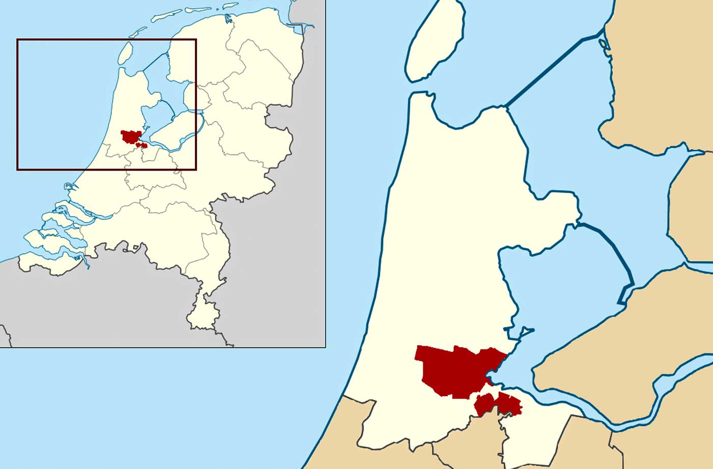 Location of Amsterdam City on Netherlands Map