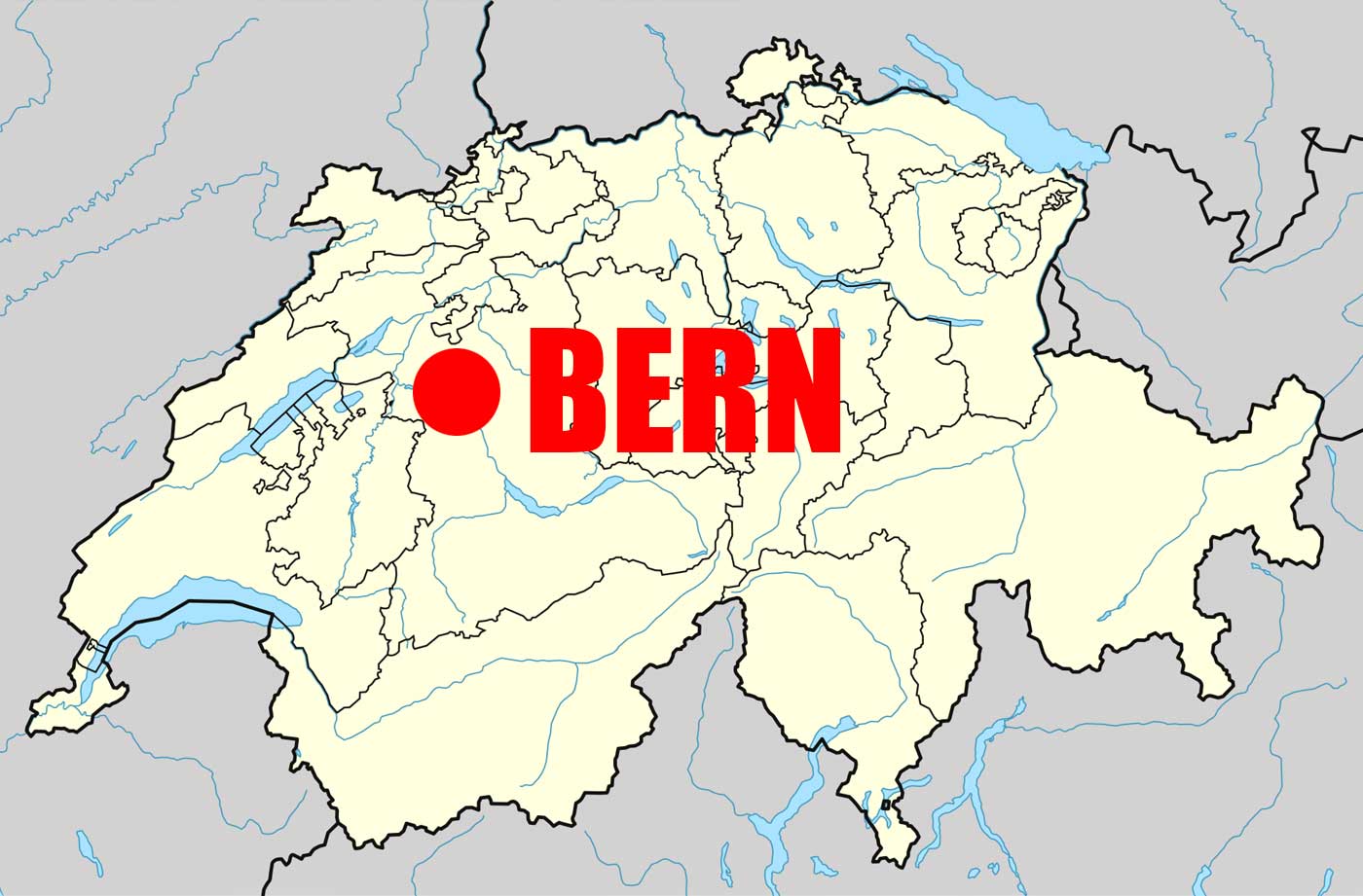 Location of Bern on Switzerland Map