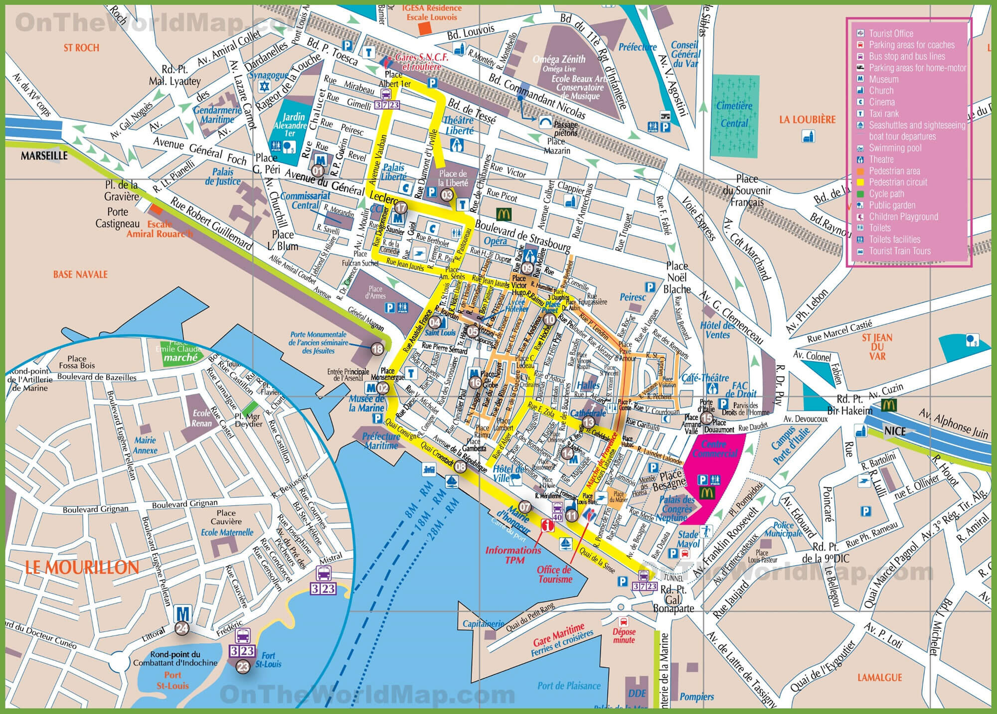 carcassonne toulon tourist map