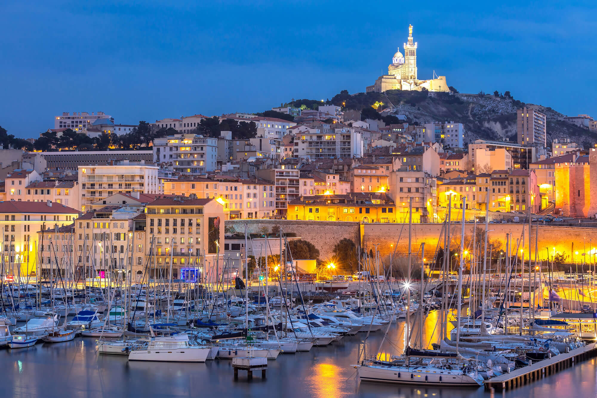 marseille france at night