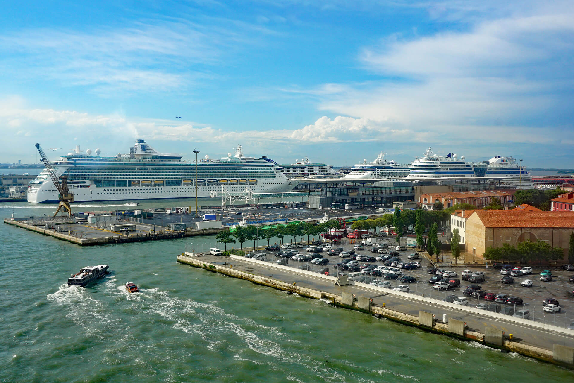 Cruise ships at the passenger terminal in the Port of Venice