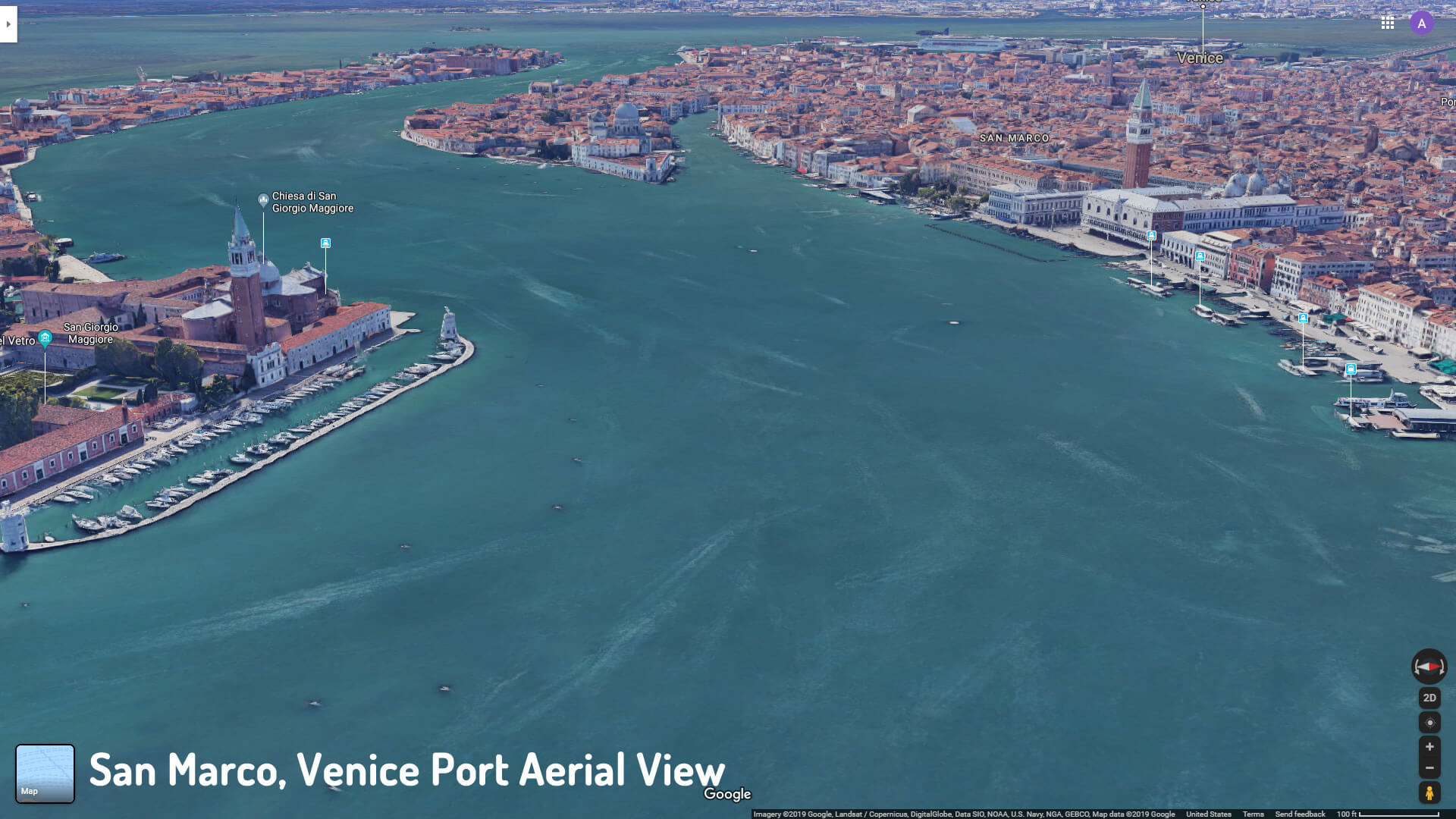 San Marco, Venice Port Aerial View