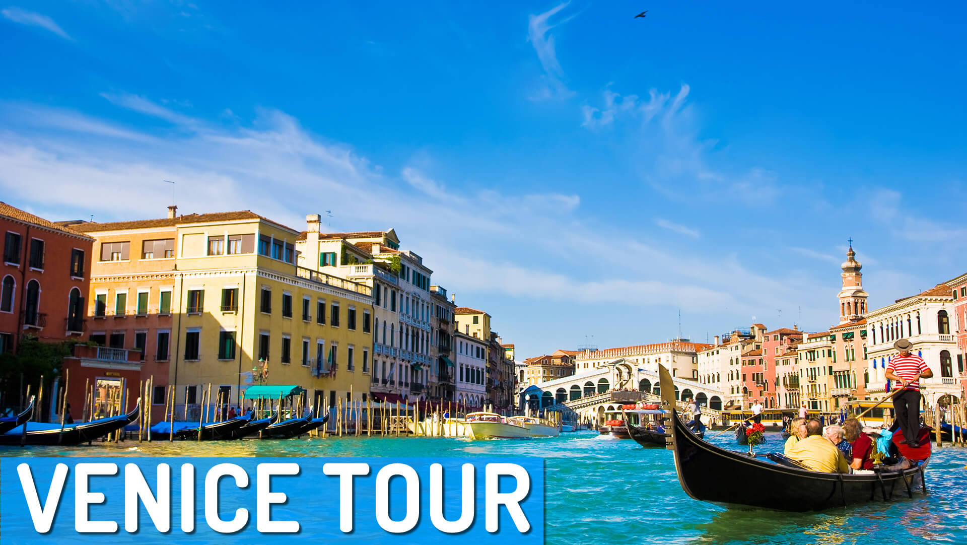 Luxury shops and boutiques with Rialto Bridge
