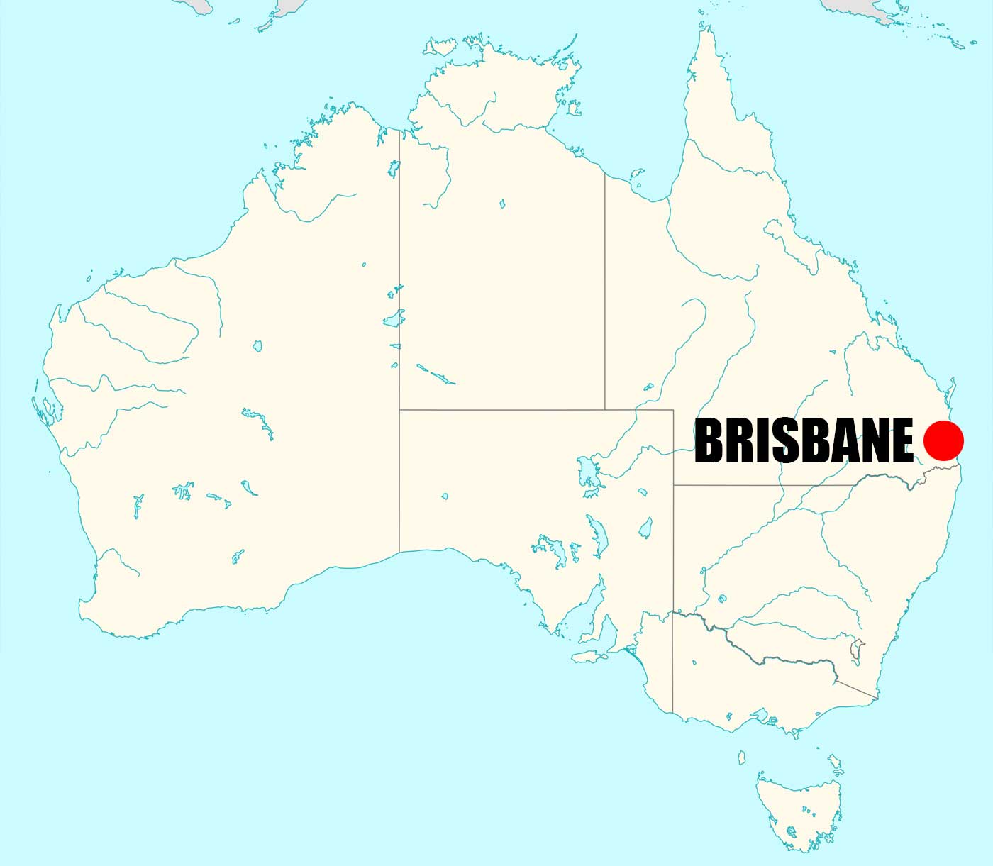 Location of Brisbane on Australia Map