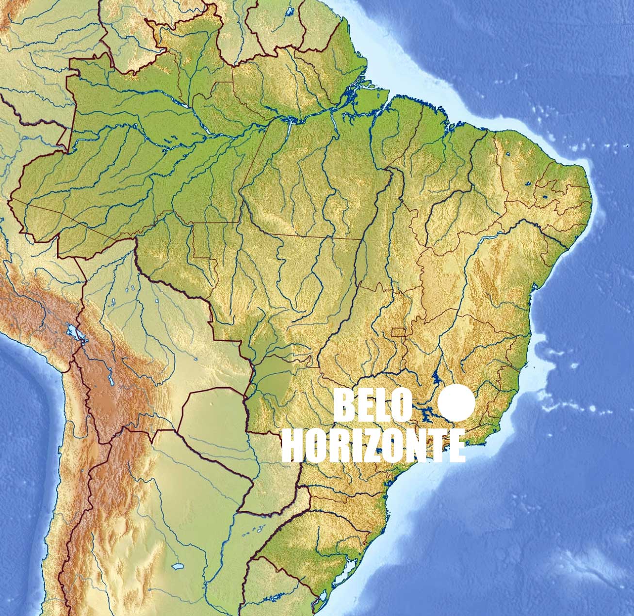 Location of Belo Horizonte on Brazil Map