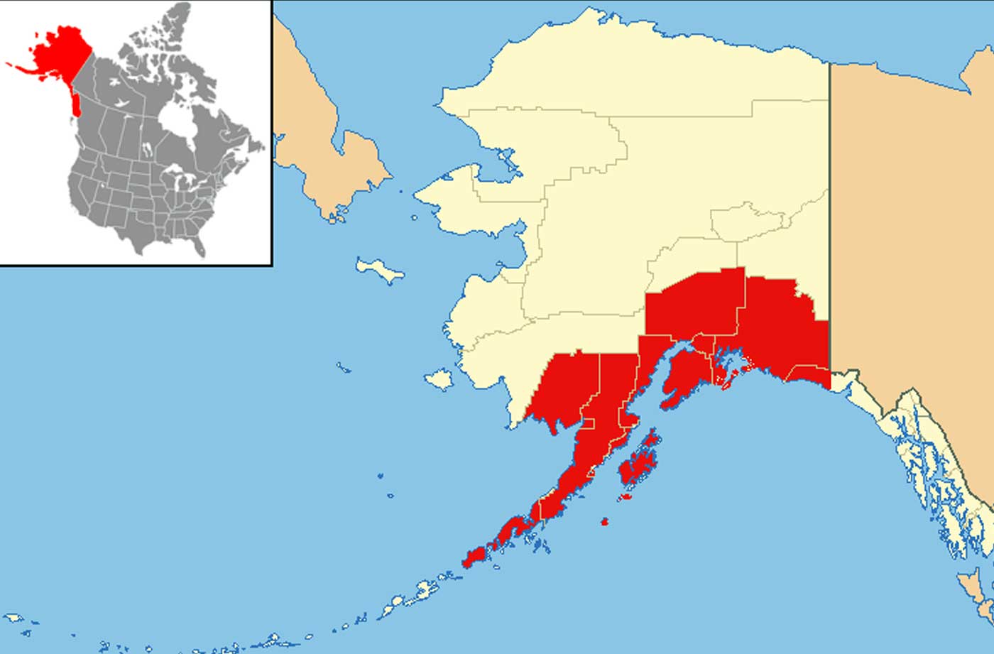 Location of Anchorage on Alaska Map